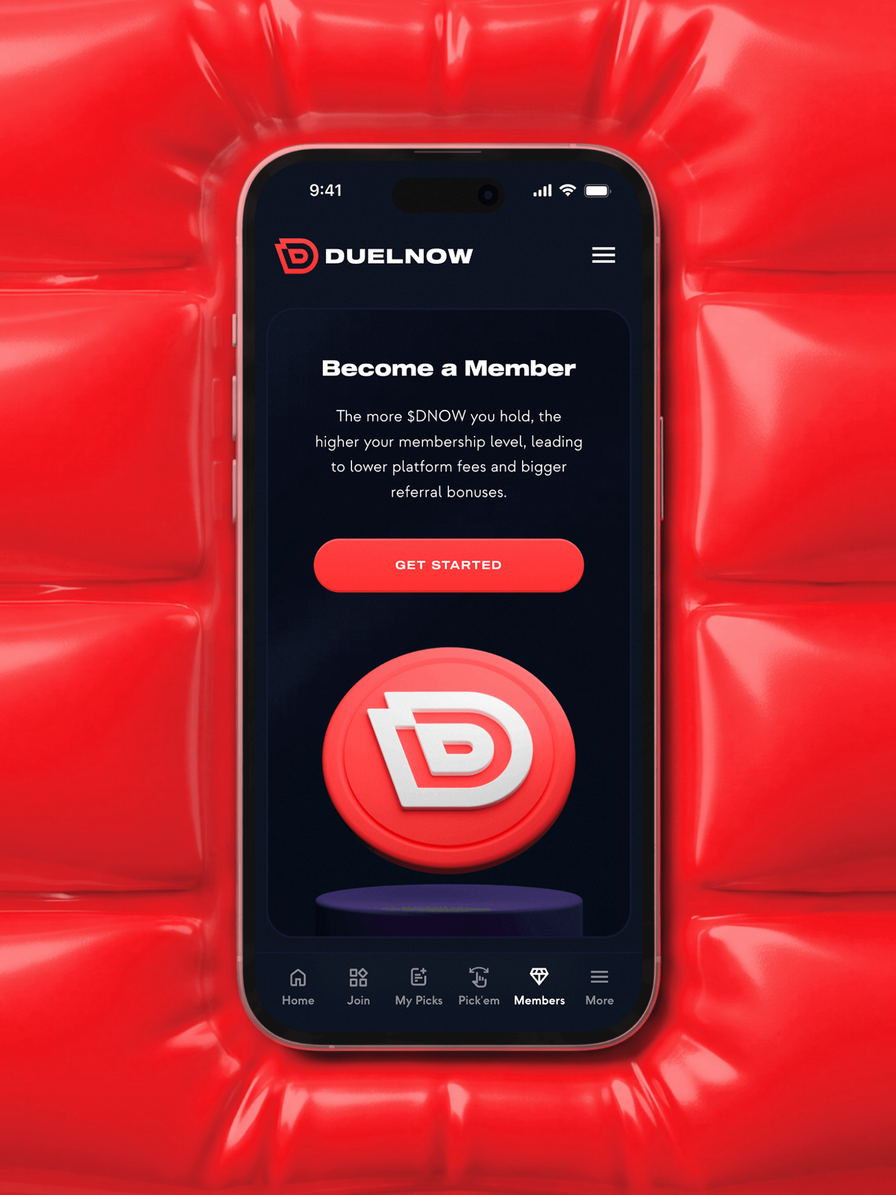 DuelNow membership experience on mobile