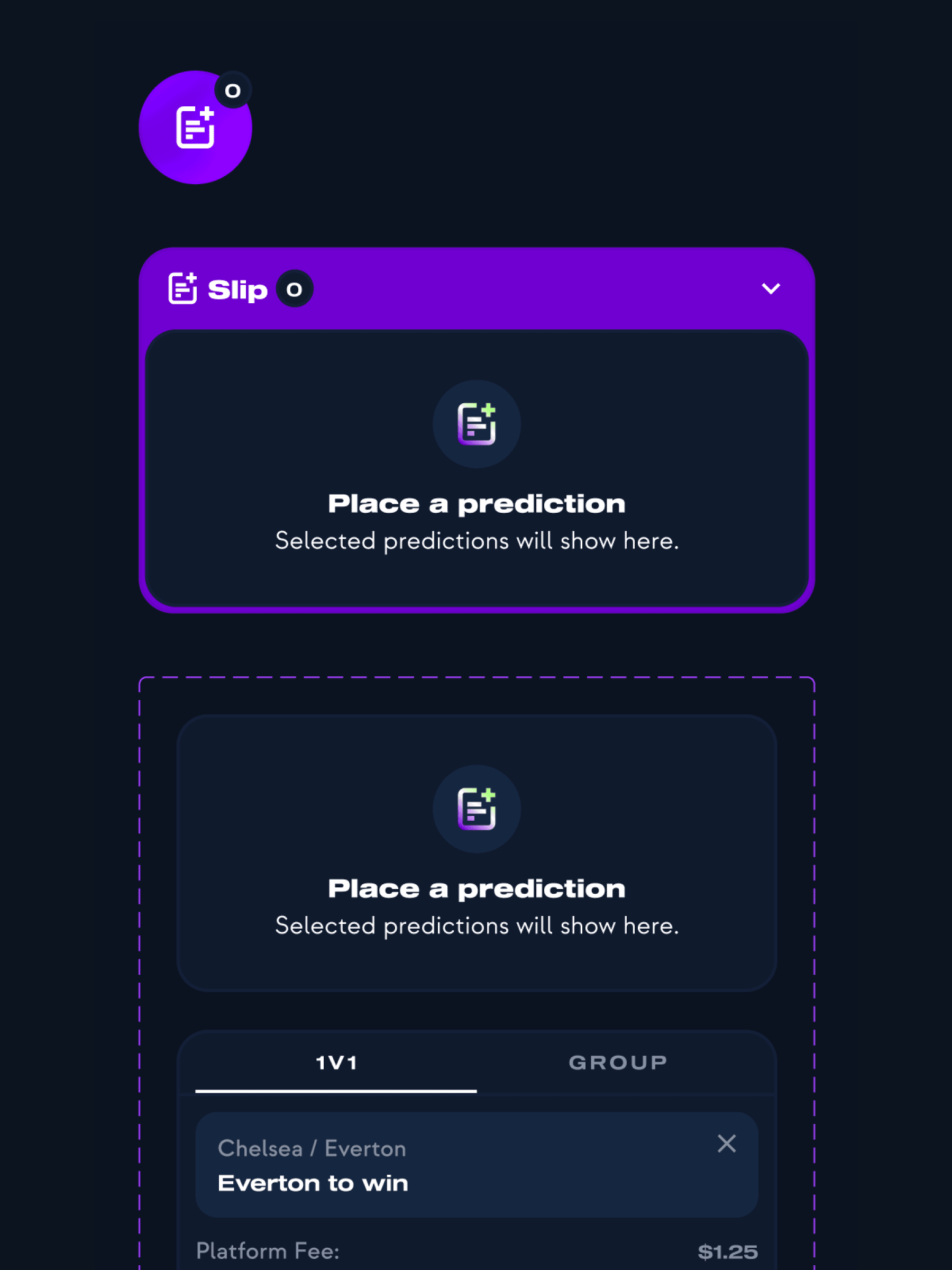 DuelNow prediction slip component