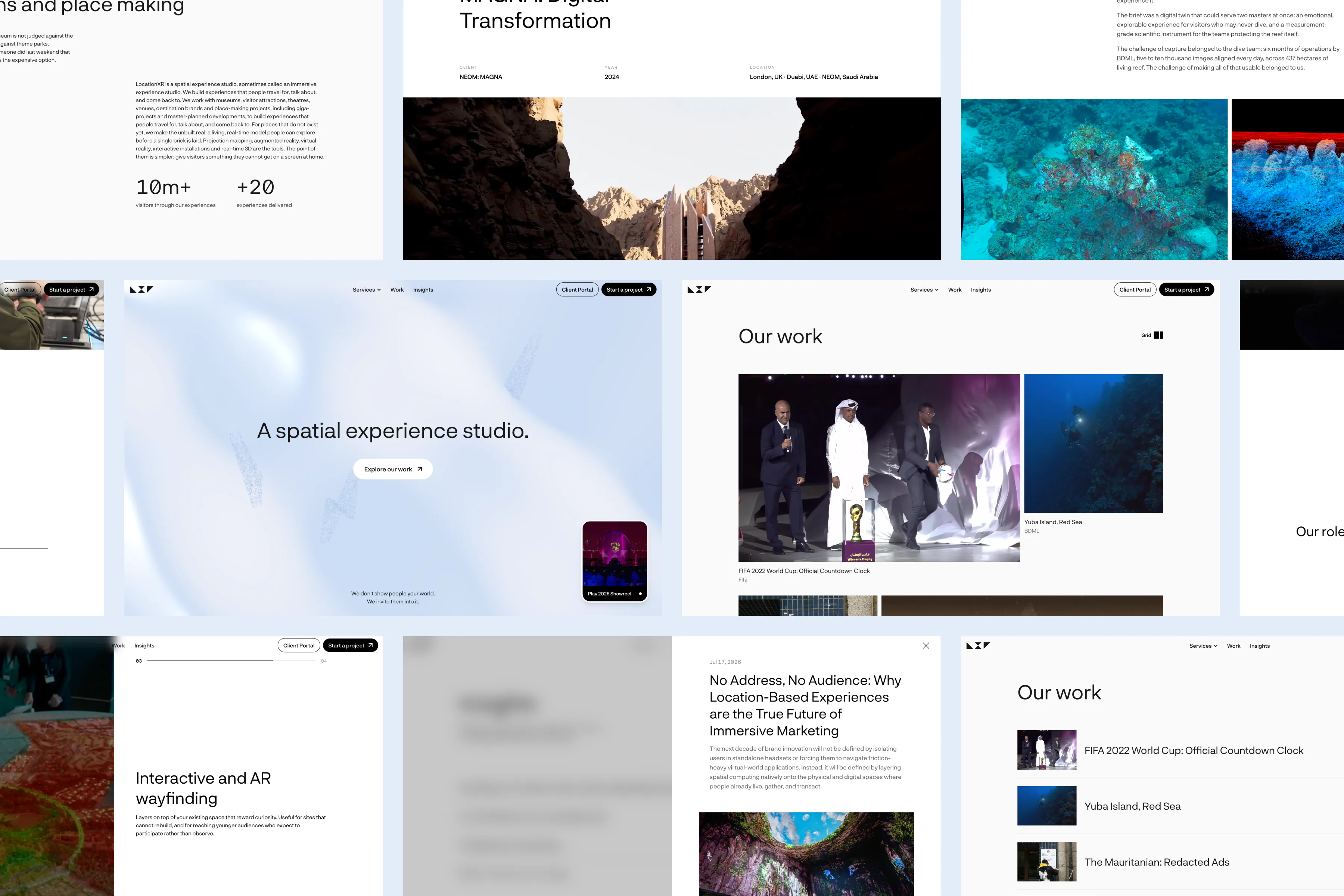 LocationXR website design overview
