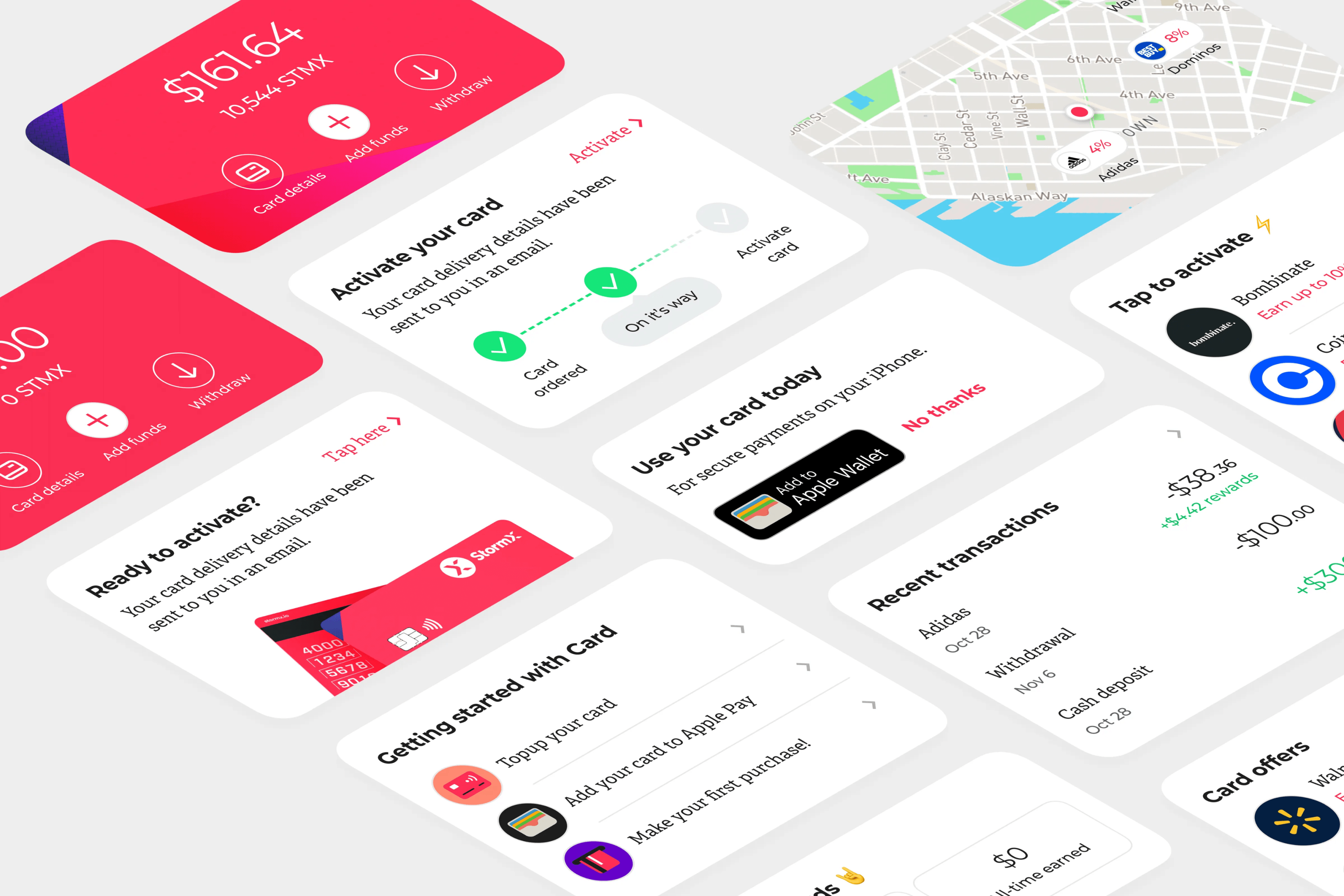StormX card app UI components