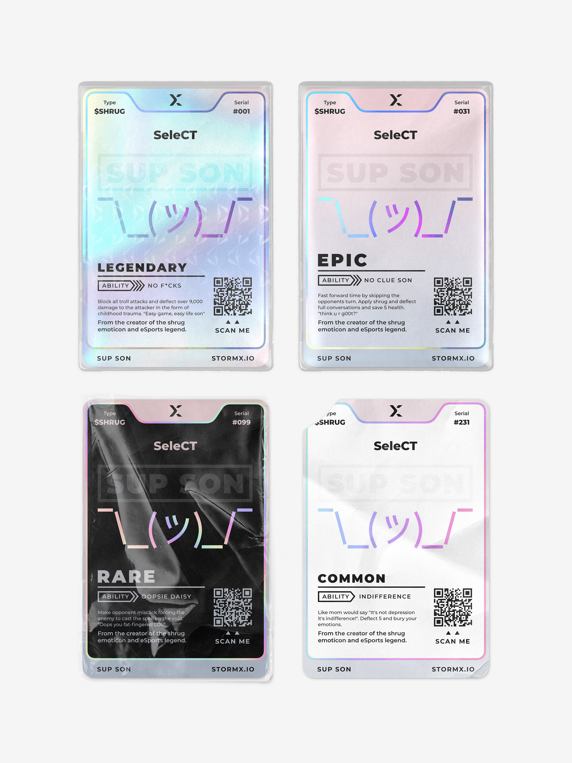 StormX NFT card designs